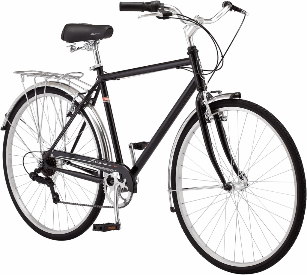Schwinn Wayfarer hybrid bike with retro styling and dual-spring saddle for comfortable rides