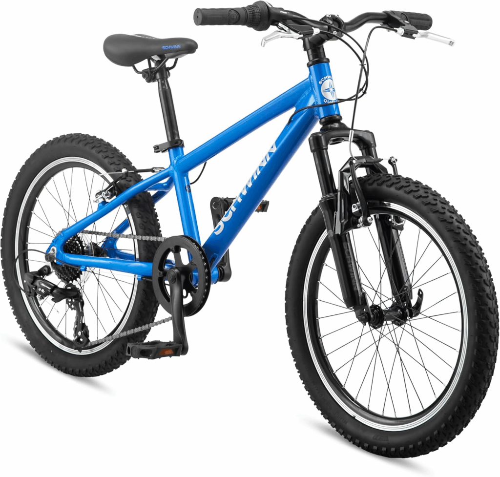 Traditional mountain bike for commuting, Schwinn High Timber on paved trail, best mountain bike for commuting