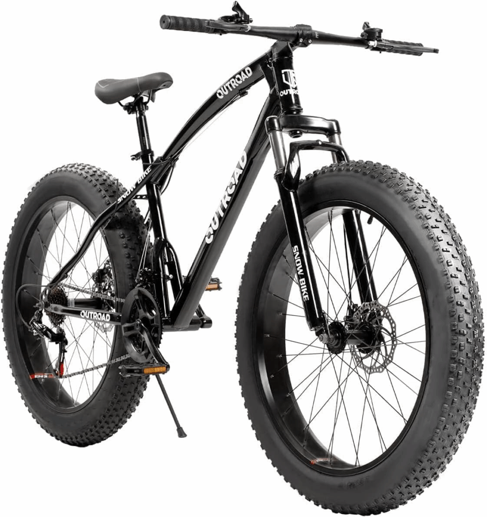 Outroad fat tire best bikes for heavy riders supporting 440 lb capacity with dual disc brakes