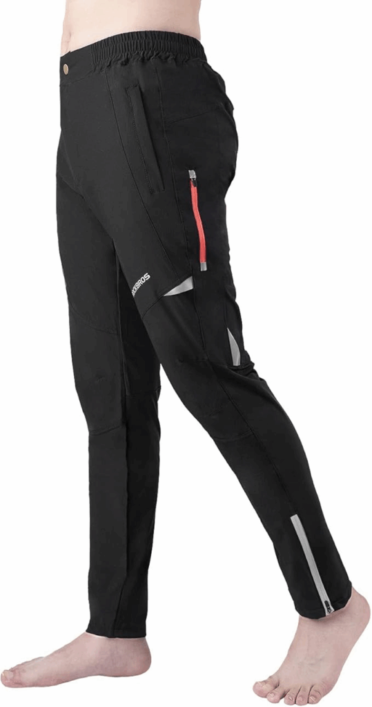Thermal fleece-lined best pants for bike commuting with windproof panels for cold-weather riding