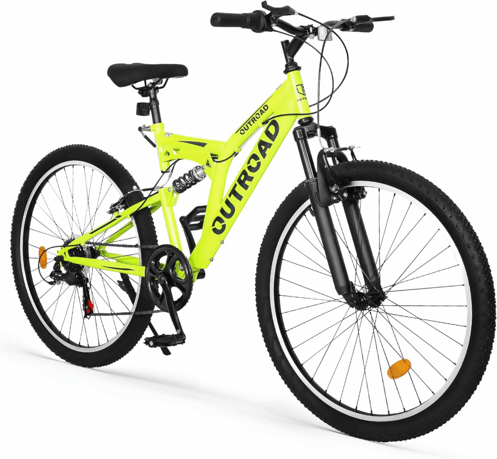 Max4out dual suspension best bikes for heavy riders with 7-speed drivetrain and hybrid design