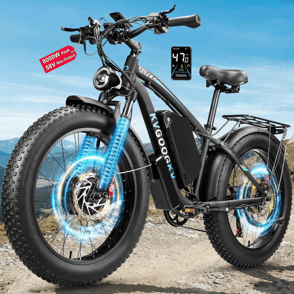8000W Peak 58V Max-Output Ebike for heavy riders with dual motors