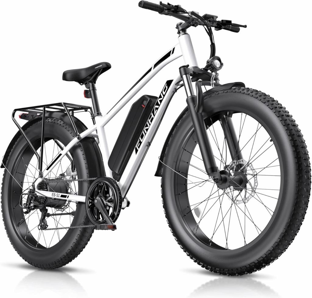 Funhang electric bike for heavy riders with cargo rack