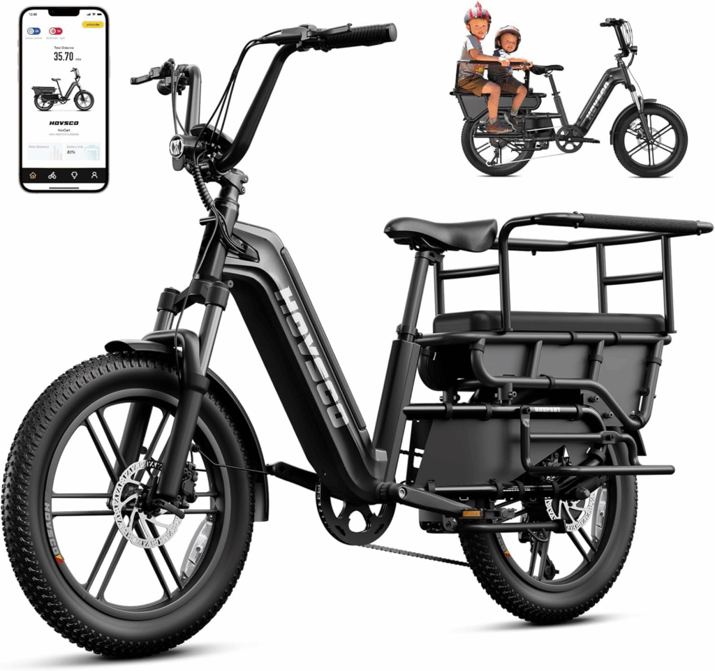HOVSCO family electric bike for heavy riders with child seat