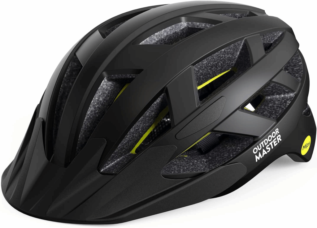 Best bike helmets featuring OutdoorMaster Gem on cyclist riding through city intersection at midday