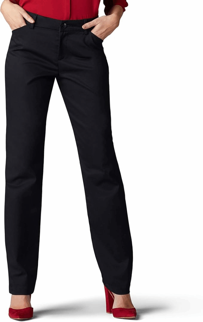 Lee Women's Flex Motion Trouser Pant:
Lee Women's Flex Motion trouser showcasing best pants for bike commuting with professional office styling
