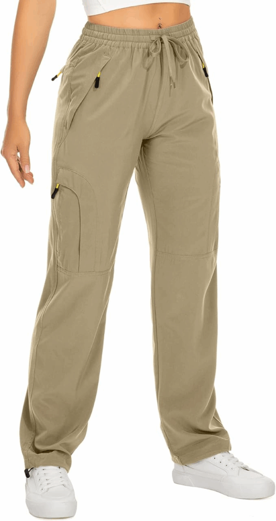 Cargo safari pants with ripstop fabric demonstrating best pants for bike commuting with functional pockets