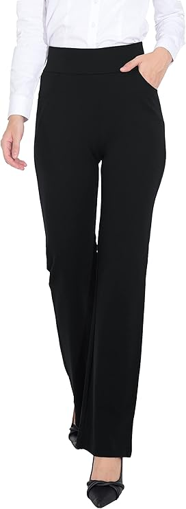 High-waisted business trousers displaying best pants for bike commuting for formal office environments
