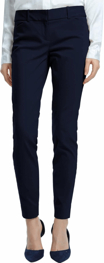 SATINATO Women's Stretch Casual Pants:
SATINATO pull-on stretch pants featuring best pants for bike commuting with comfortable tummy control panel
