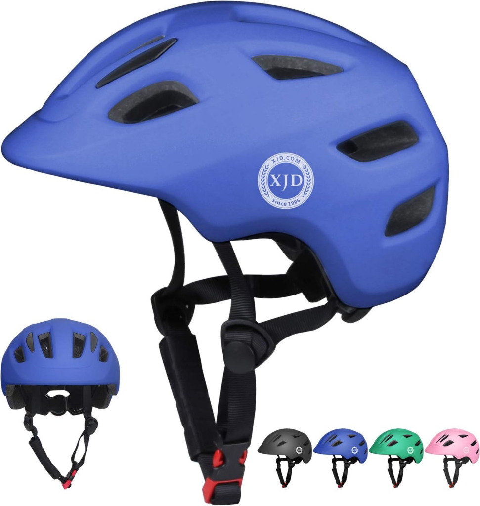 Best kids bike helmets blue youth bike helmet with adjustable straps, ventilation vents, and multiple color options displayed on white background